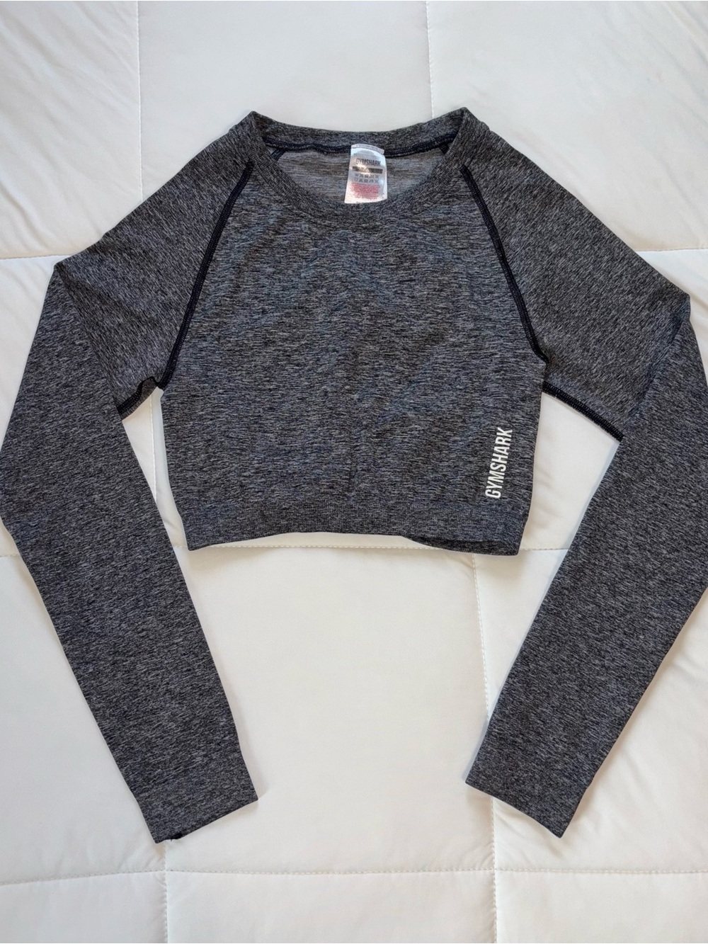 Gymshark Heather Grey Long Sleeve Crop Top